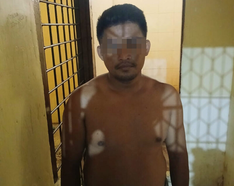 pelaku jambret HB alias SY diamankan di Mapolsek Sungai Pinyuh/FOTO : Humas Polres Mempawah